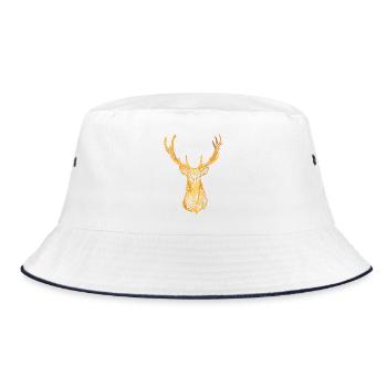 Deer head - Bucket Hat - white/navy - Front