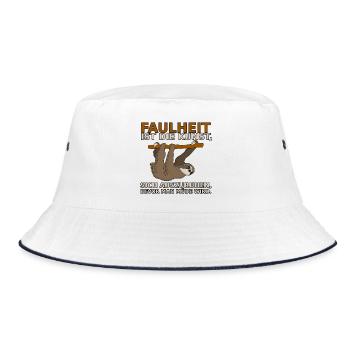 faulheit - Bucket Hat - Weiß/Navy - Vorne