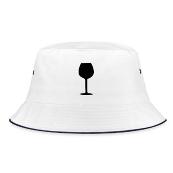 Wine Wine Glass - Bucket Hat - white/navy - Front