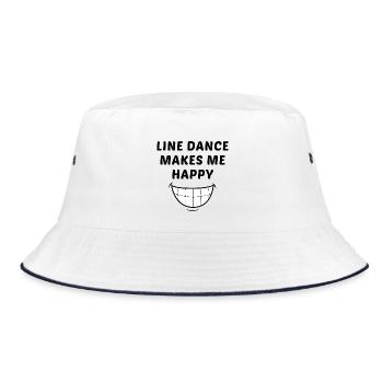 Devise linedancer : Line dance makes me happy - Bob - blanc/marine - Devant
