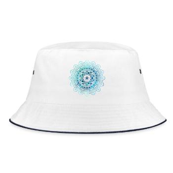 Mandala - Blue - Bucket Hat - white/navy - Front