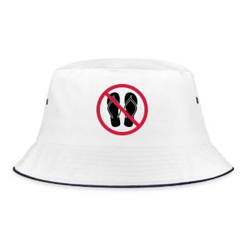no flip flops prohibited shield zone area clipa - Bucket Hat - white/navy - Front