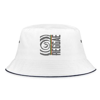 Rastafarbe mit Spirale Design - Bucket Hat - Weiß/Navy - Vorne