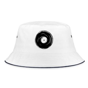 dj record - Bucket Hat - white/navy - Front