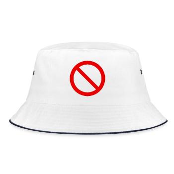 Rotes Verboten Symbol Muster - Bucket Hat - Weiß/Navy - Vorne