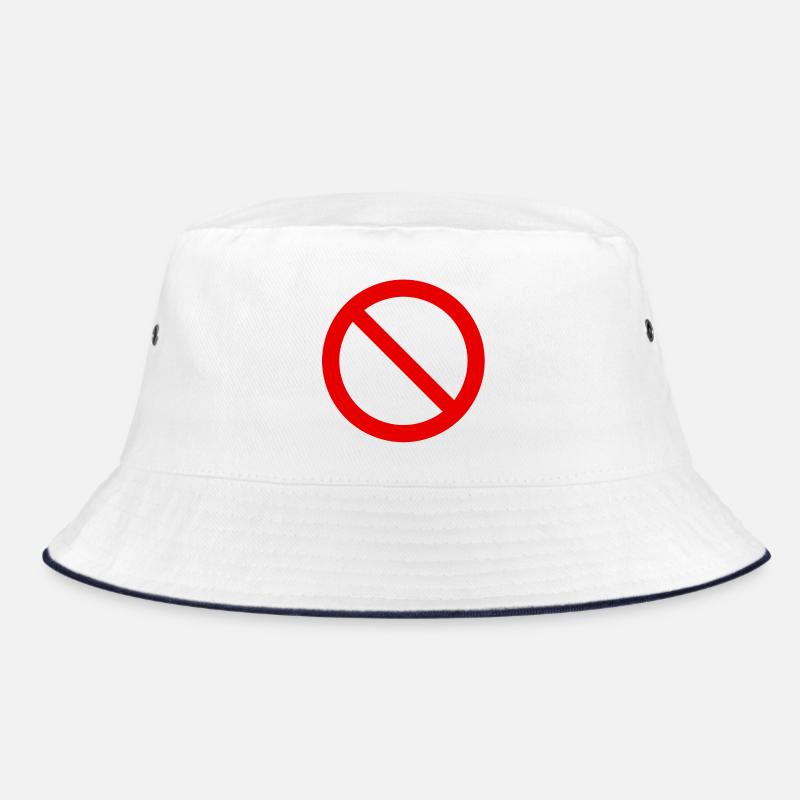 Red Forbidden Symbol Pattern Bucket Hat