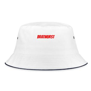 bratwurst - Bucket Hat - white/navy - Front