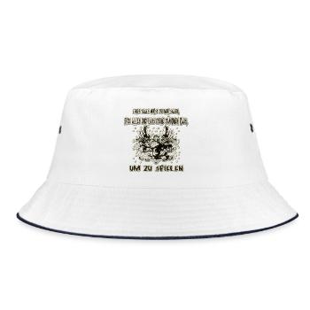 Dämon raus lassen - Bucket Hat - Weiß/Navy - Vorne