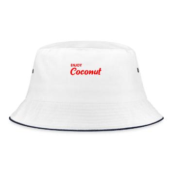 Enjoy Coconut - Bucket Hat - white/navy - Front