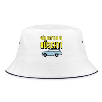  Universal Kombi , Wir hatten ja nüscht!(25 - Bucket Hat - Weiß/Navy - Vorne