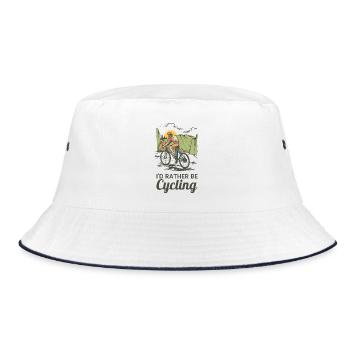 Fahrrad fahren - Bucket Hat - Weiß/Navy - Vorne