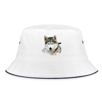 Husky - Bucket Hat - white/navy - Front