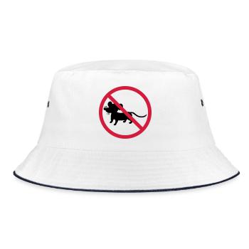 verboten schild zone keine maus symbol maeuschen s - Bucket Hat - Weiß/Navy - Vorne