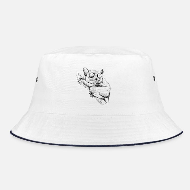 Koboldmaki - Bucket Hat - Weiß/Navy
