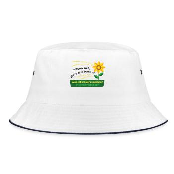 Late risers Waking up Morning muffles Funny sayings - Bucket Hat - white/navy - Front