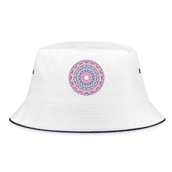 Mandala - Bucket Hat - Weiß/Navy - Vorne