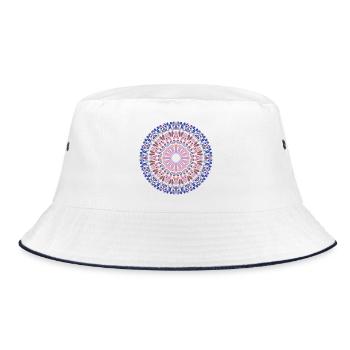 Mandala - Bucket Hat - Weiß/Navy - Vorne