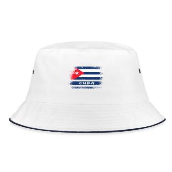 Cuba design vintage / drapeau - Bob - blanc/marine - Devant
