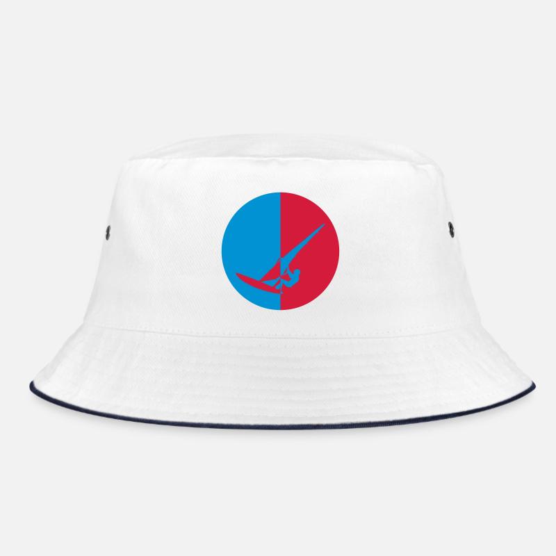 Windsurfen / Windsurfer / Windsurf / Windsurfing - Bucket Hat - Weiß/Navy