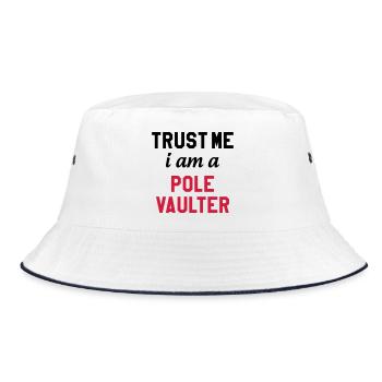 Stabhochsprung Stabhochsprunger Sport Sportler - Bucket Hat - Weiß/Navy - Vorne