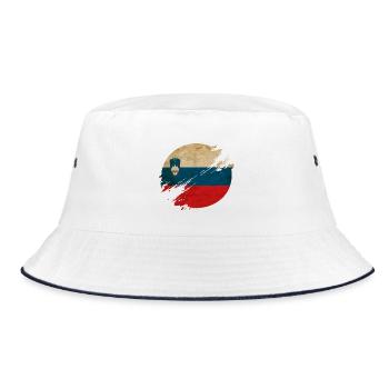 Slovénie vintage cercle / drapeau - Bob - blanc/marine - Devant