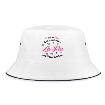 Mädchen / Fee / Prinzessin / Baby - Bucket Hat - Weiß/Navy - Vorne