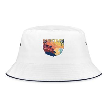 Surfer Design / Geschenk - Bucket Hat - Weiß/Navy - Vorne