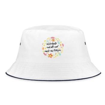 Ich Beobachte Euch Alle Und Mache Mir Notizen - Bucket Hat - Weiß/Navy - Vorne