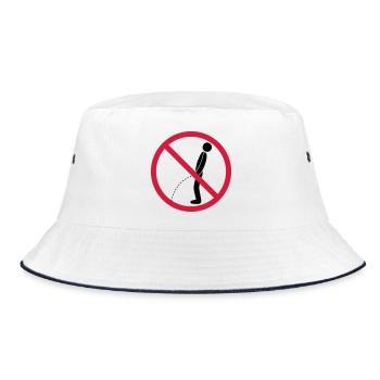 no standing pee prohibited shield pissing loo - Bucket Hat - white/navy - Front