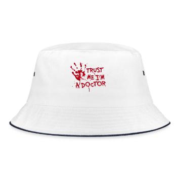 Trust me I'm a doctor - Bucket Hat - white/navy - Front