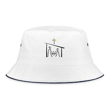Scène de la Nativité, Jésus, Noël, l'Avent - Bob - blanc/marine - Devant