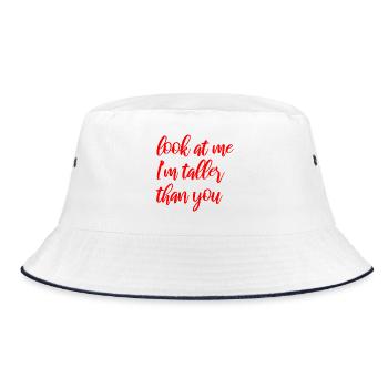 Guck mich an ich bin Größer als du - Bucket Hat - Weiß/Navy - Vorne