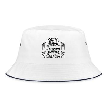 Rentner Rentnerin Ruhestand Rente Opa Oma Mythos - Bucket Hat - Weiß/Navy - Vorne