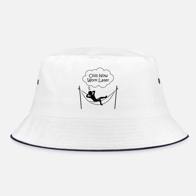 Männchen in Hängematte "CHILL NOW WORK LATER" Bucket Hat