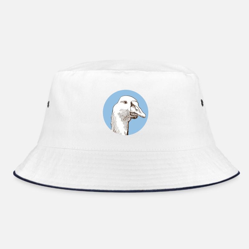 Gans - Bucket Hat - Weiß/Navy