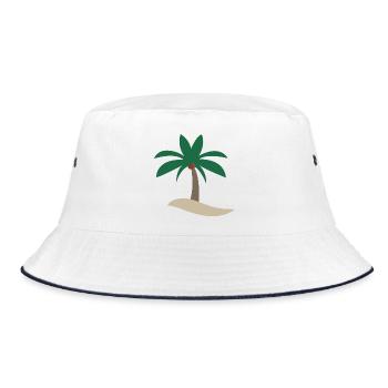 Palme - Bucket Hat - Weiß/Navy - Vorne