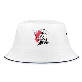 Symbole de combattant d’épée de samouraï Logo du Japon - Bob - blanc/marine - Devant