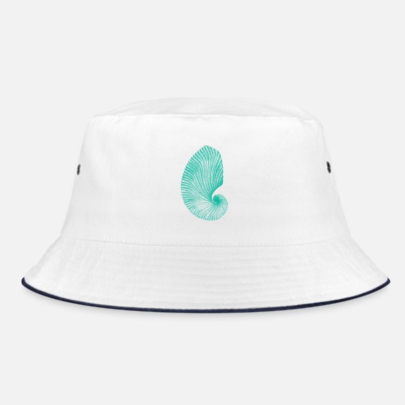 Teal Abstract Snail Pattern Bucket Hat