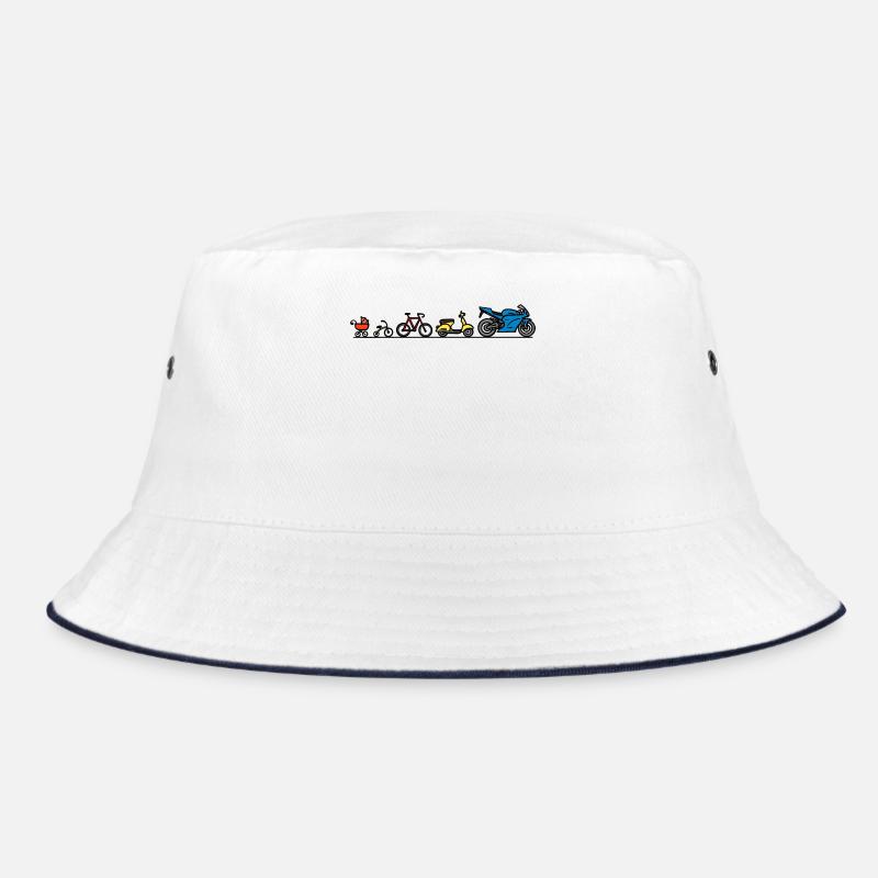 Motorrad Motorräder Evolution Entwicklung Biker Bucket Hat