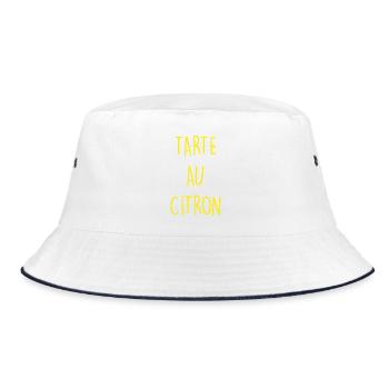 TARTE AU CITRON Zitronenkuchen - Bucket Hat - Weiß/Navy - Vorne