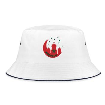 Marokko Moschee Design - Bucket Hat - Weiß/Navy - Vorne