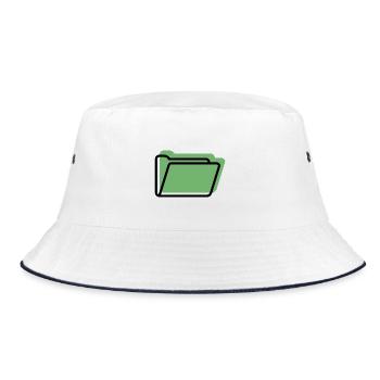 Green File Folder Line Style - Bucket Hat - white/navy - Front