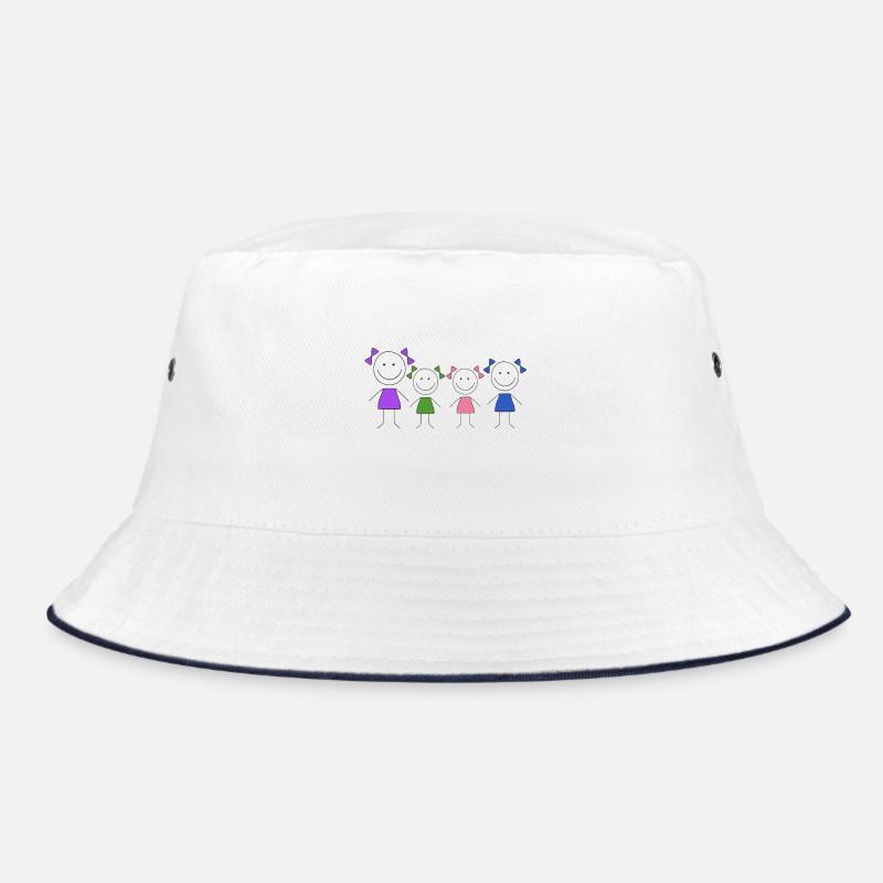 Mädls Freundinnen Schwestern schwarz kleider bunt - Bucket Hat - Weiß/Navy