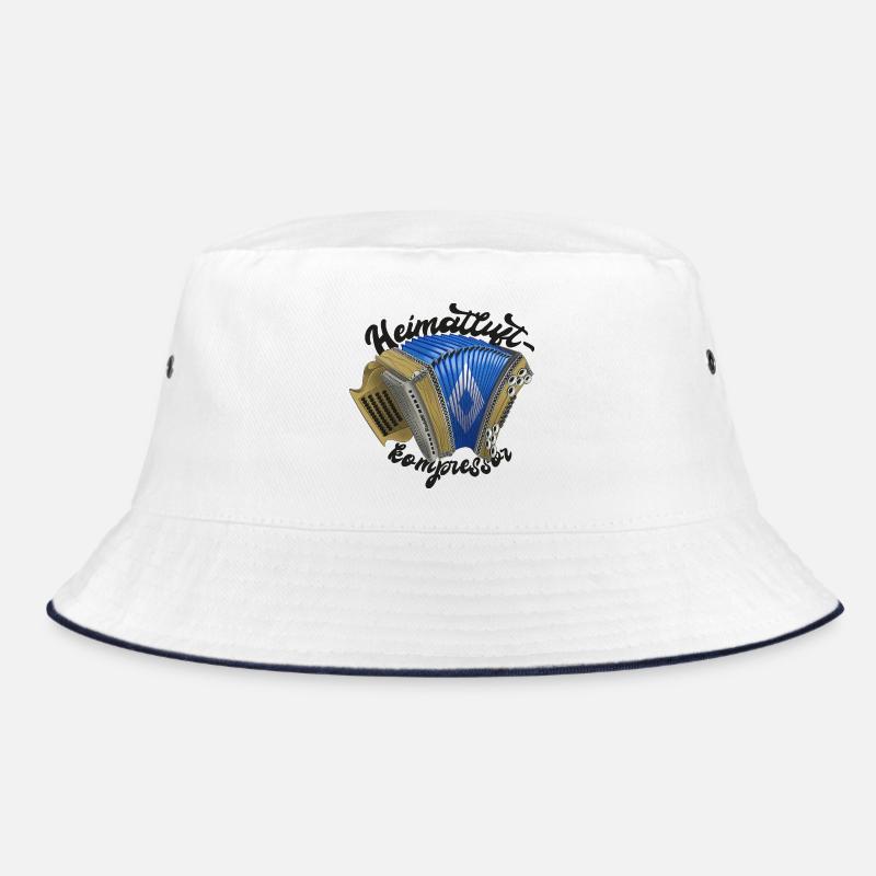 Heimatluftkompressor // dunkel | ZiachON! - Bucket Hat - Weiß/Navy