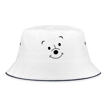 Lachender Bär - Bucket Hat - Weiß/Navy - Vorne