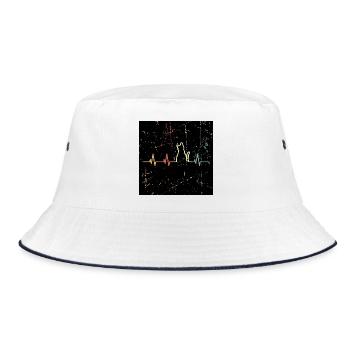 Cats face mask - Bucket Hat - white/navy - Front