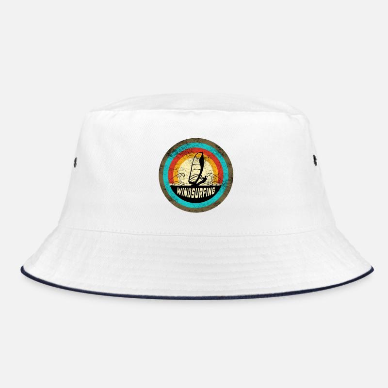 Windsurfing Design - Bucket Hat - Weiß/Navy