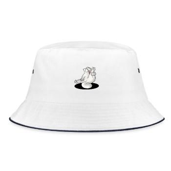 Cat funny cats kitten gift - Bucket Hat - white/navy - Front