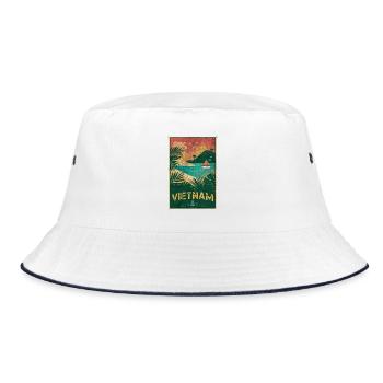 Conception de plage vintage Vietnam - Bob - blanc/marine - Devant