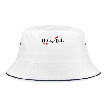 Ich Liebe Dich Spruch Paare Partnerschaft Verliebt - Bucket Hat - Weiß/Navy - Vorne